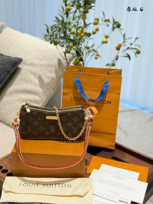 Louis Vitton Pochette Liv Handbag Brown Monogram